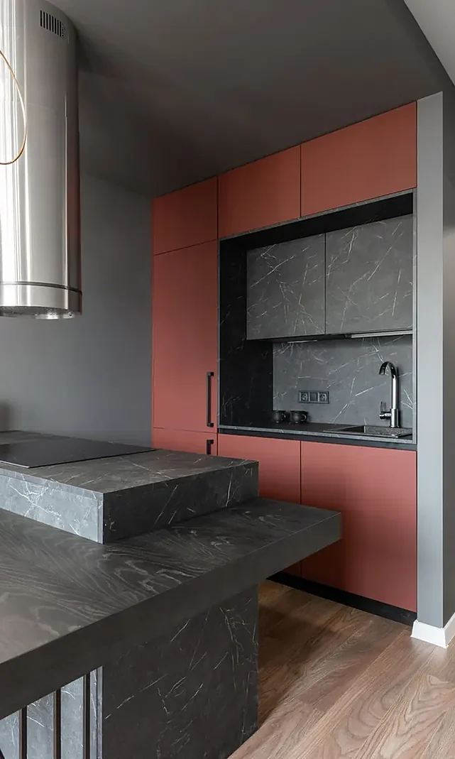 Modular kitchen with island